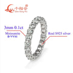 Solid 2mm 3mm White Round Moissanite Diamond Full - 3mm silver / 4, 3mm silver / 4.5, 3mm silver / 5, 3mm silver / 11, 3mm silver / 5.5, 3mm silver / 10.5, 3mm silver / 12, 3mm silver / 11.5, 3mm silver / 8, 3mm silver / 8.5, 3mm silver / 9, 3mm silver / 9.5, 3mm silver / 6, 3mm silver / 6.5, 3mm silver / 7, 3mm silver / 7.5, 3mm silver / 10