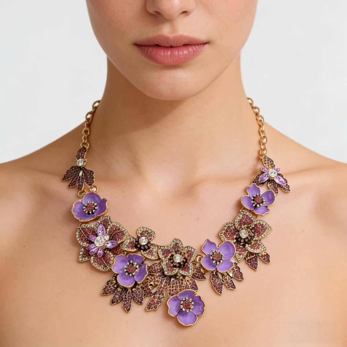 Vedawas 2026 Spring Fashion Alloy Flowers Necklace