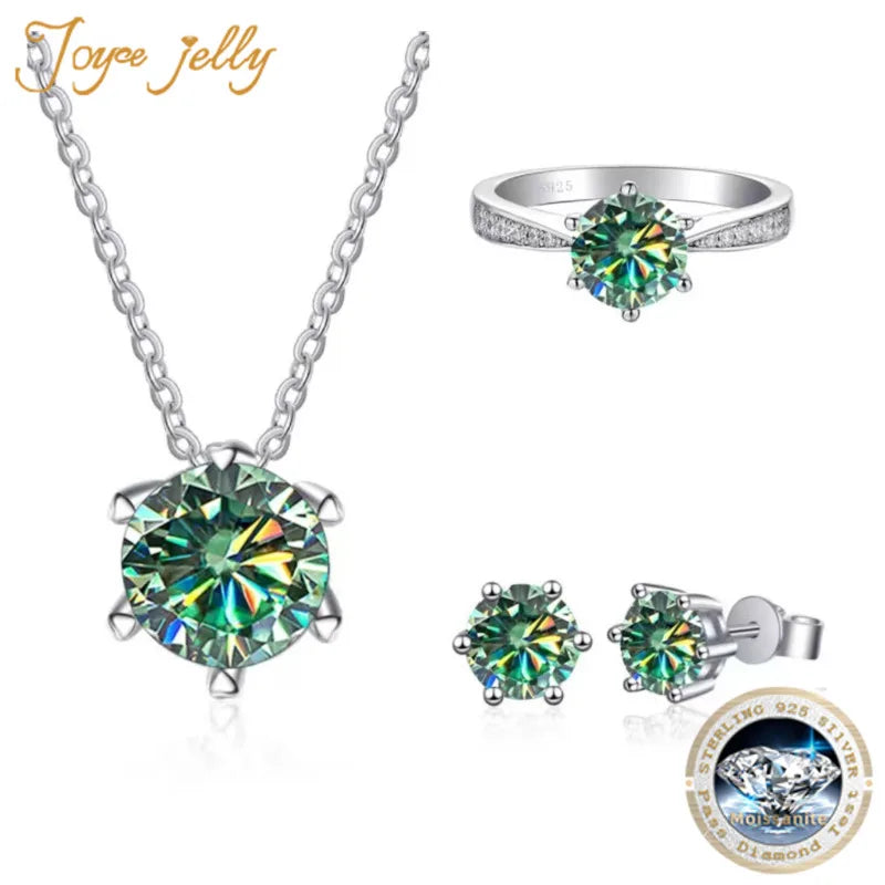JoyceJelly Moissanite Jewelry Set With 1CT D Color