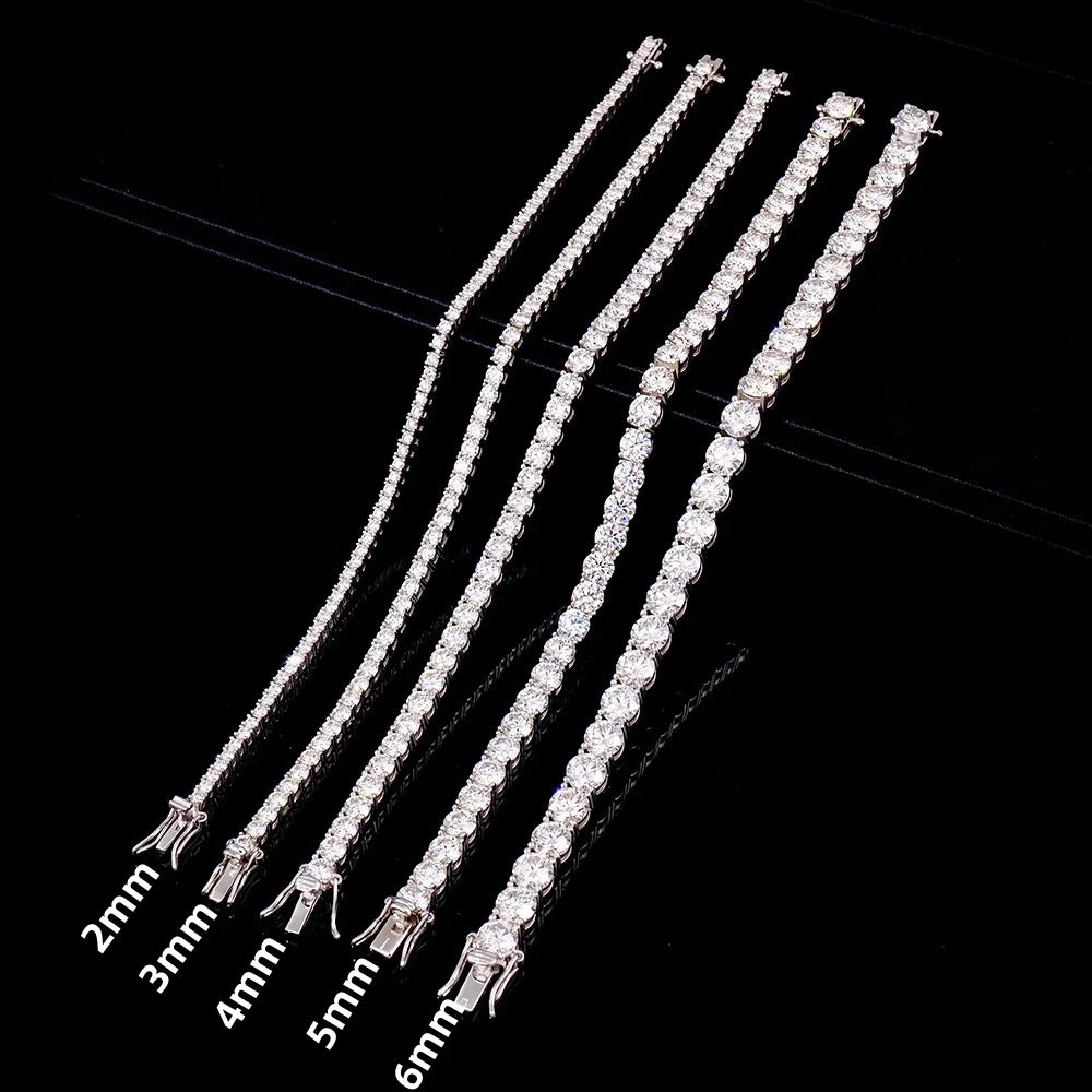 100% Real Moissanite Tennis Bracelet 925 Sterling