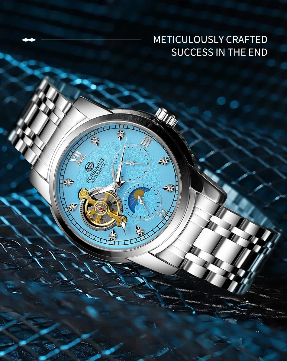 Forsining Tourbillon Automatic Men Watch 24h AM