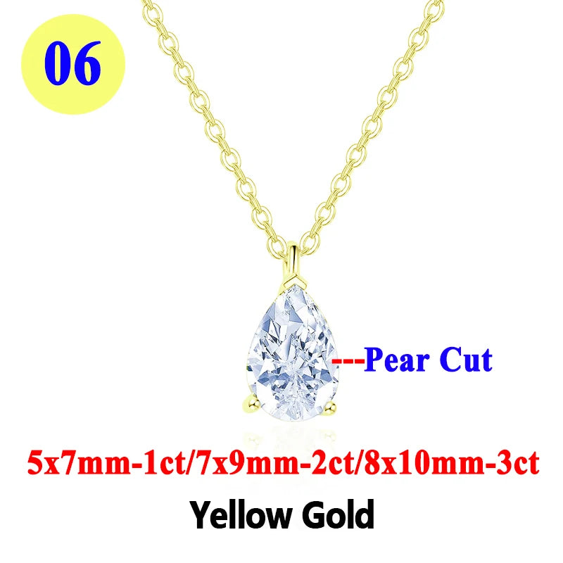 PureMax 1ct 2ct 3ct D Color VVS1 Moissanite Diamond - XL07-pear-yellow / 2ct / 45cm-add box, XL07-pear-yellow / 2ct / 45cm-add bag, XL07-pear-yellow / 3ct / 45cm-add box, XL07-pear-yellow / 3ct / 45cm-add bag, XL07-pear-yellow / 1ct / 45cm-add box, XL07-pear-yellow / 1ct / 45cm-add bag