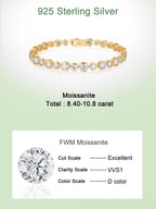 HFE 4.5mm Round Moissanite Tennis Bracelet S925