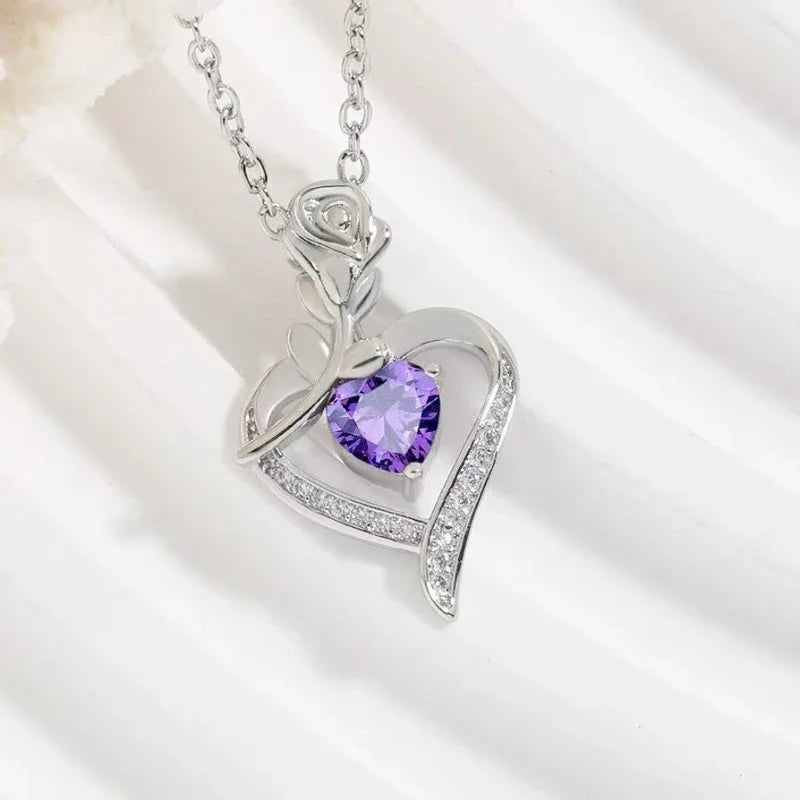 Elegant Style Heart shaped Pendant Necklace Hollow - YD1185-3 / United States