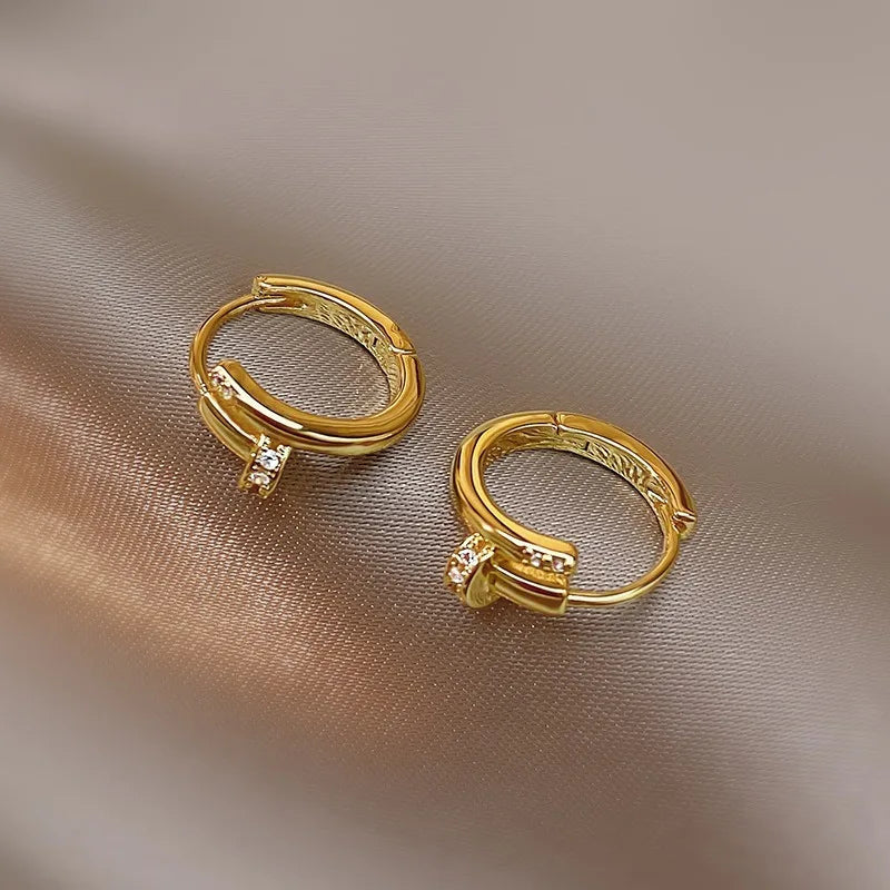 Charming Shiny Crystal Round Hoop Earring For Women