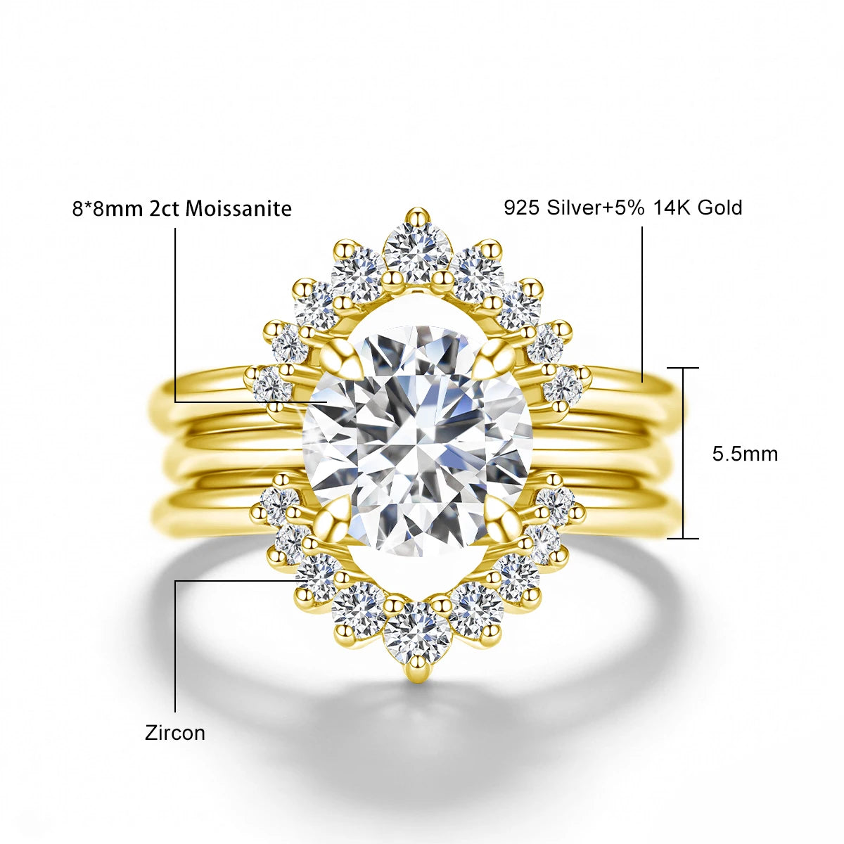 Sdoou Luxury 2pcs 14K Gold Filled Twisted Double