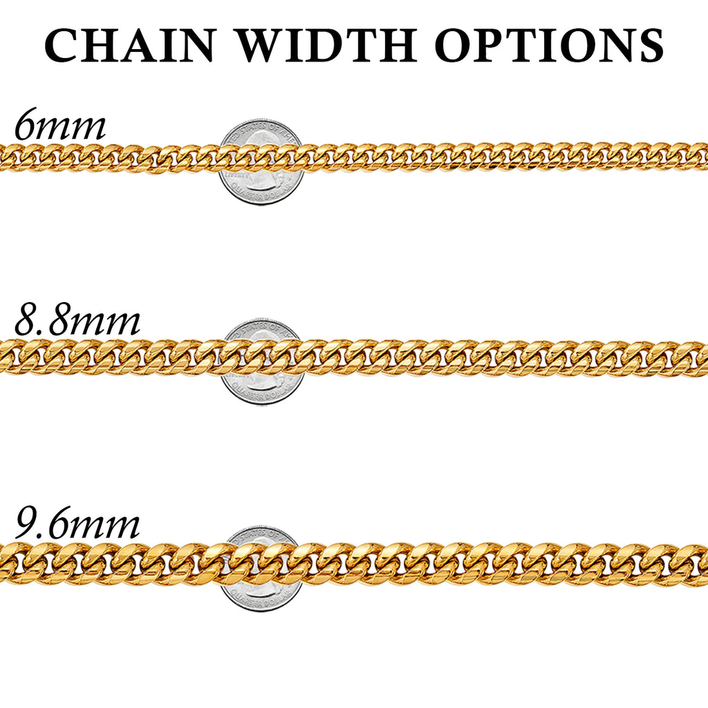 Hip Hop Bling Gold Cuban Link Chain Necklace For Men,