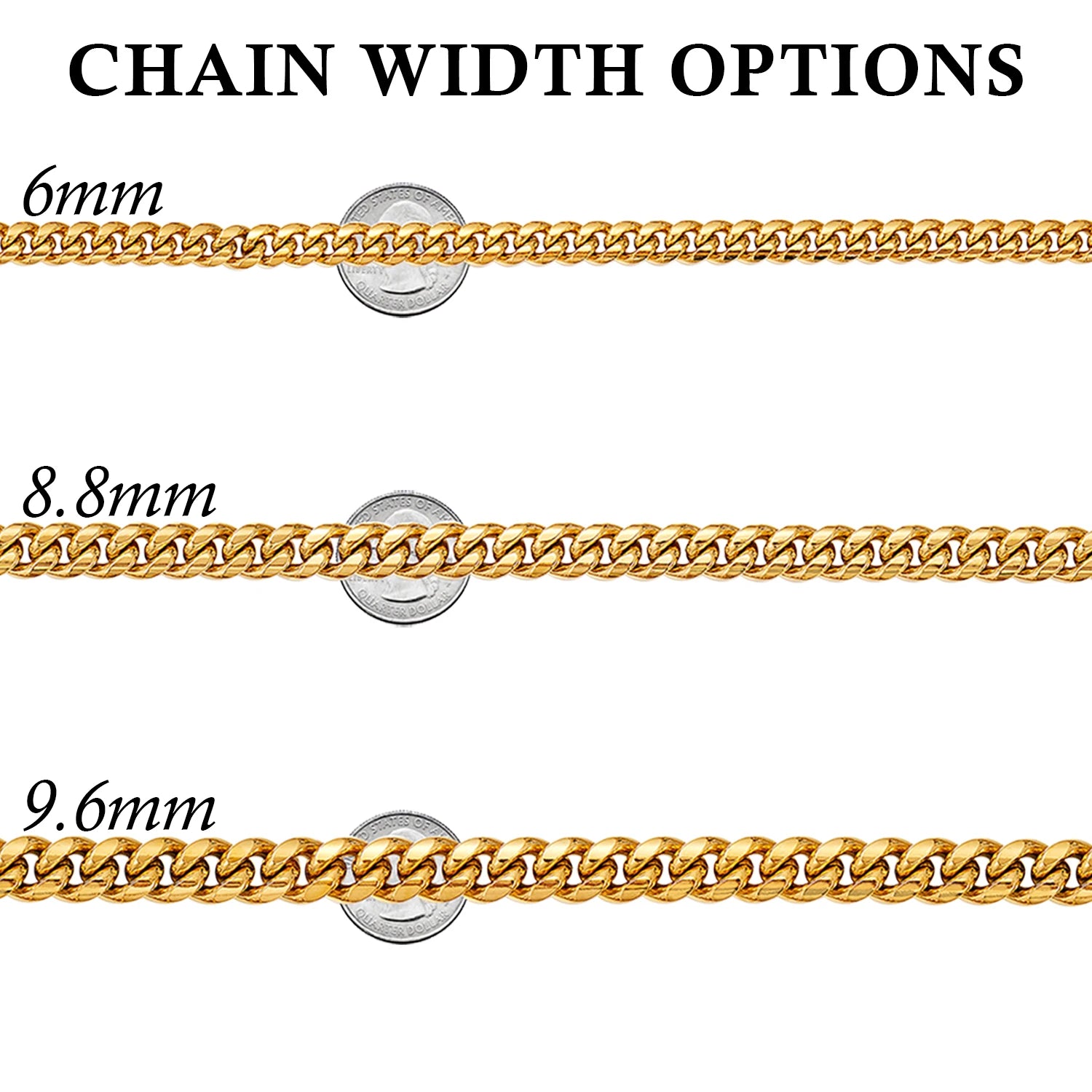 Hip Hop Bling Gold Cuban Link Chain Necklace For Men,