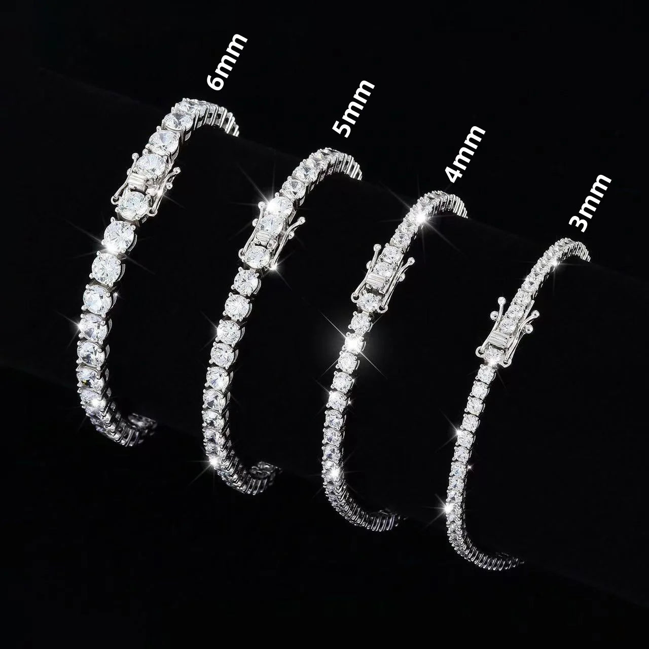 100% Real Moissanite Tennis Bracelet 925 Sterling