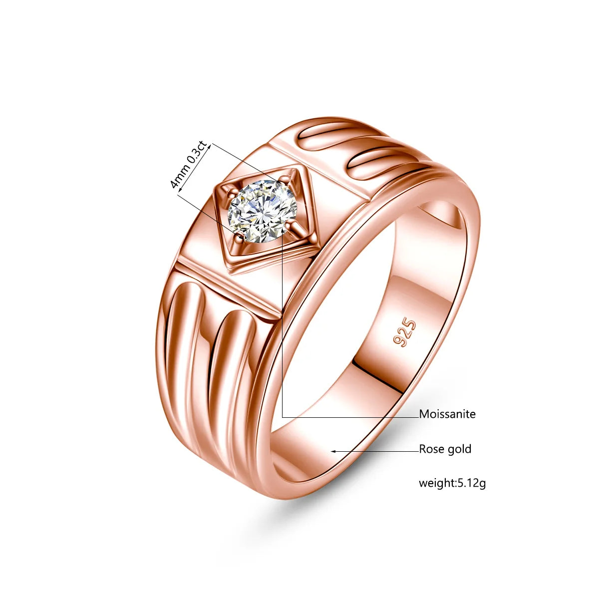 Sdoou 2 Ct Moissanite Rings Pass Diamond Test D