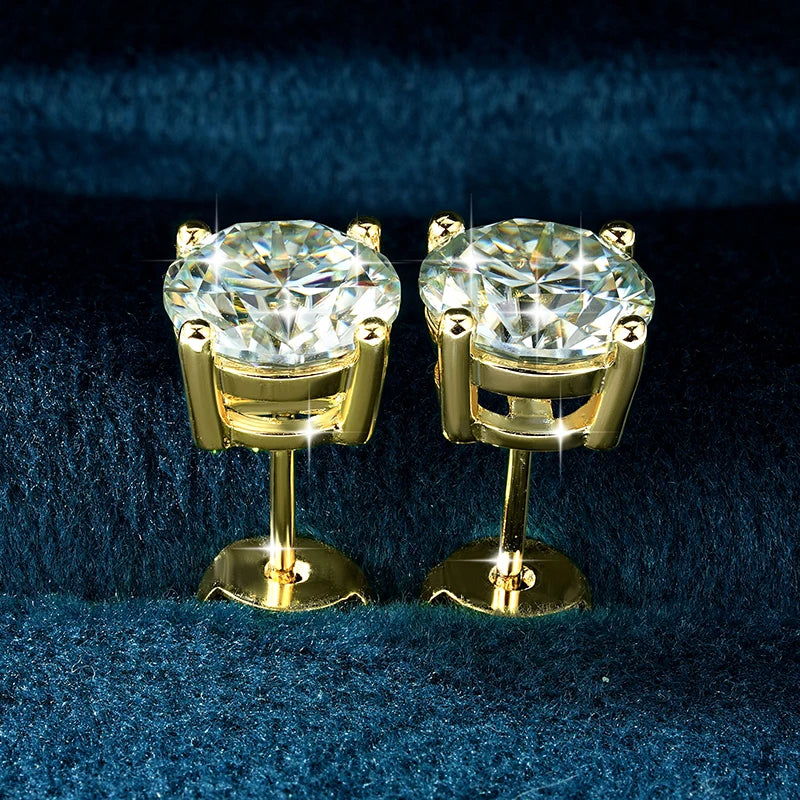 Lnngy 0.3-2CT Moissanite Stud Earrings for Women
