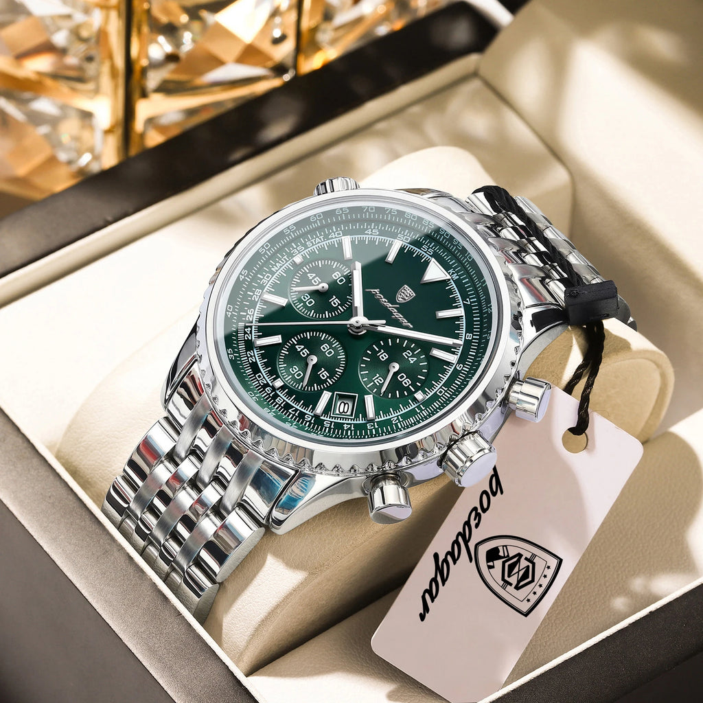 POEDAGAR Luxury Watches For Man Date Chronograph