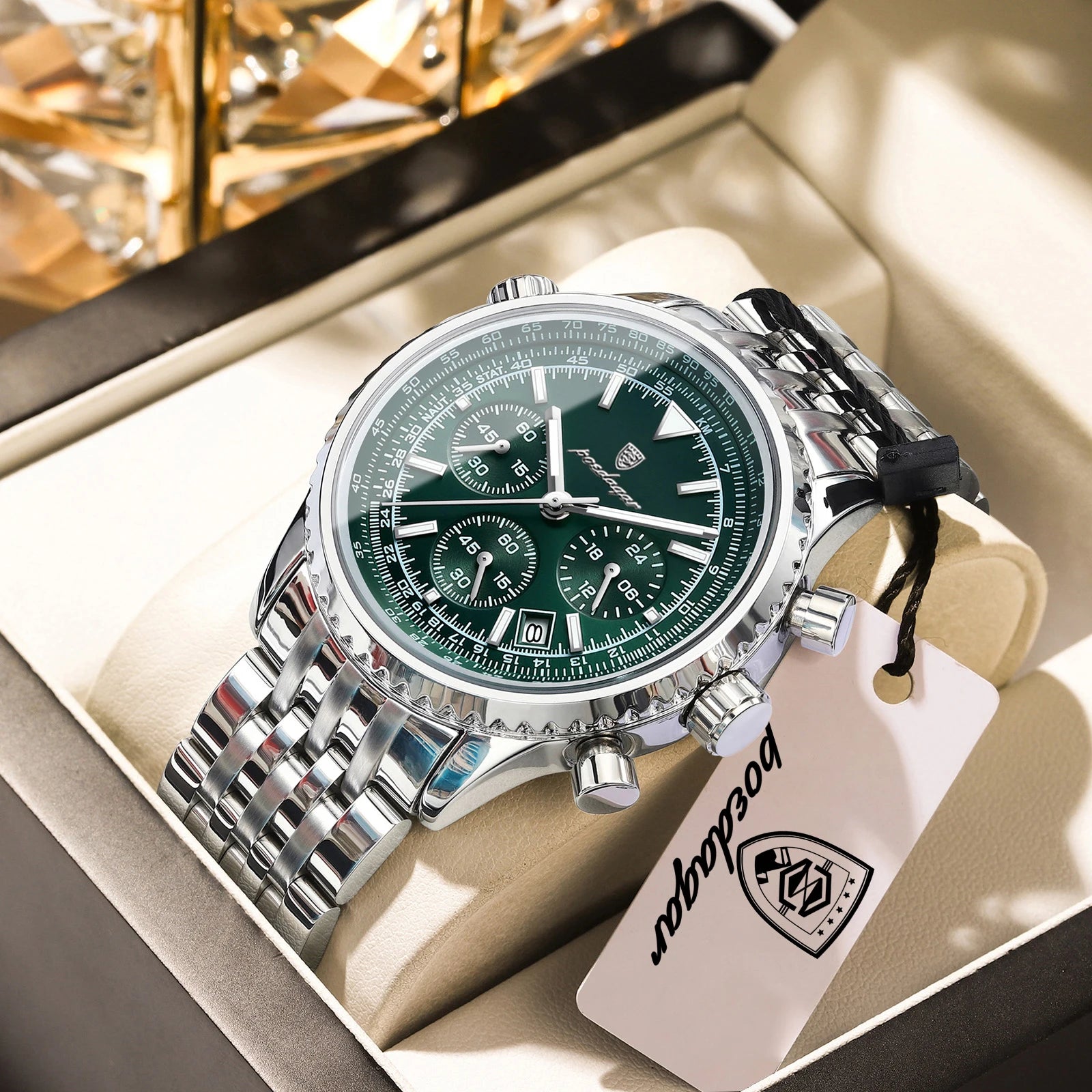 POEDAGAR Luxury Watches For Man Date Chronograph