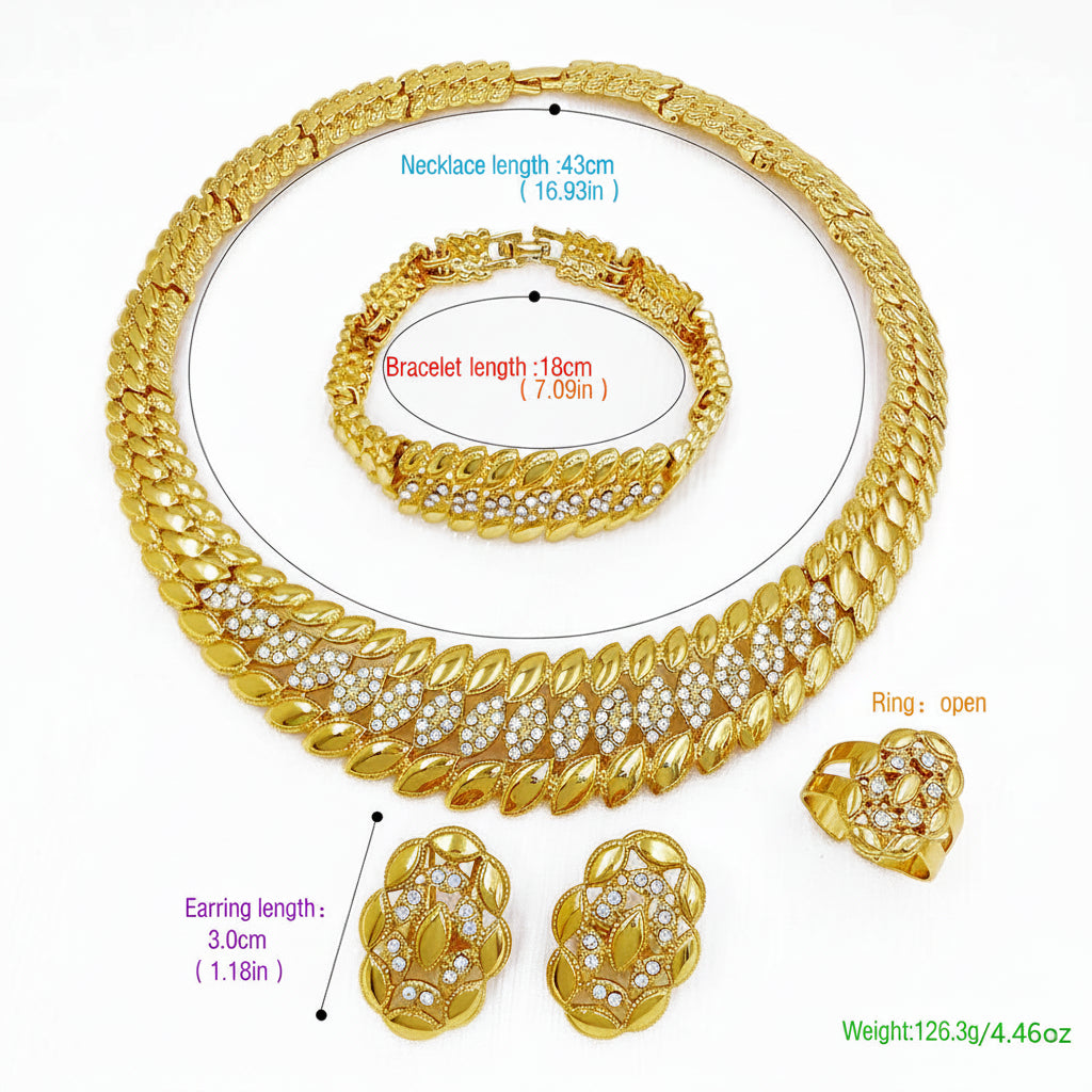 High Quality Dubai Gold Plated Jewelry Set For Women