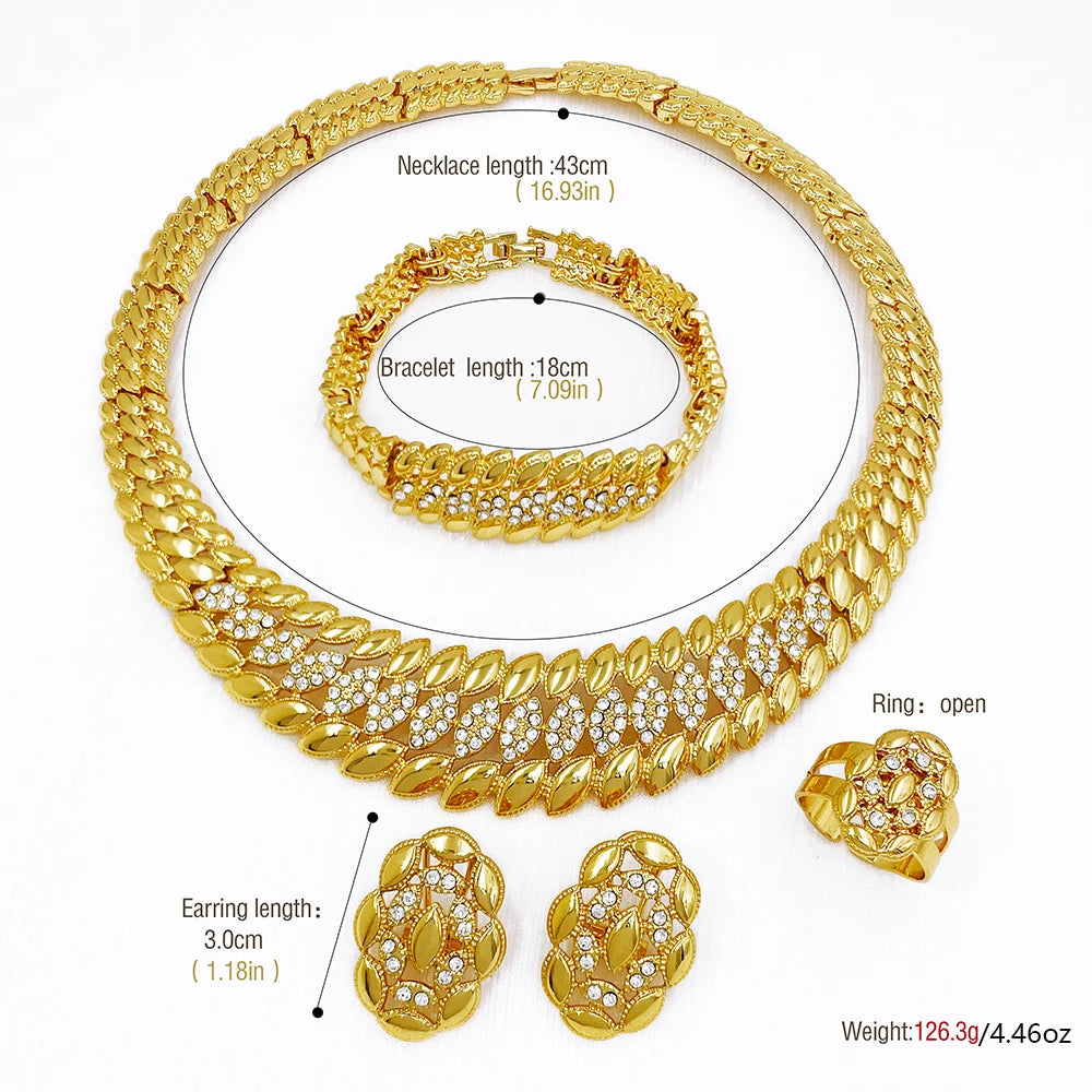 High Quality Dubai Gold Plated Jewelry Set For