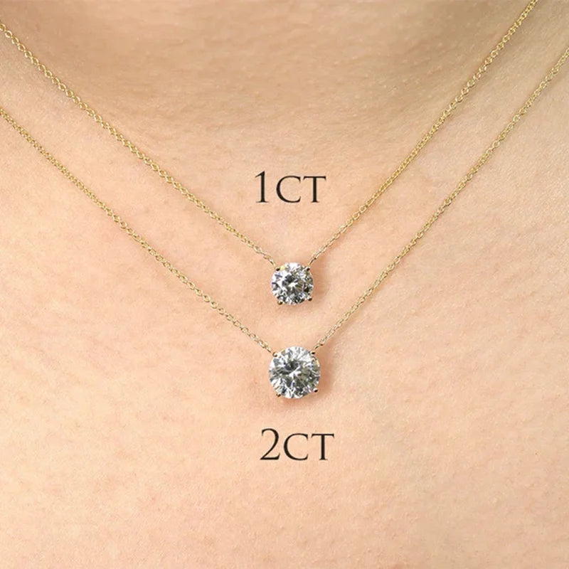 Lnngy 1CT 2CT 3CT Certified Moissanite Pendant
