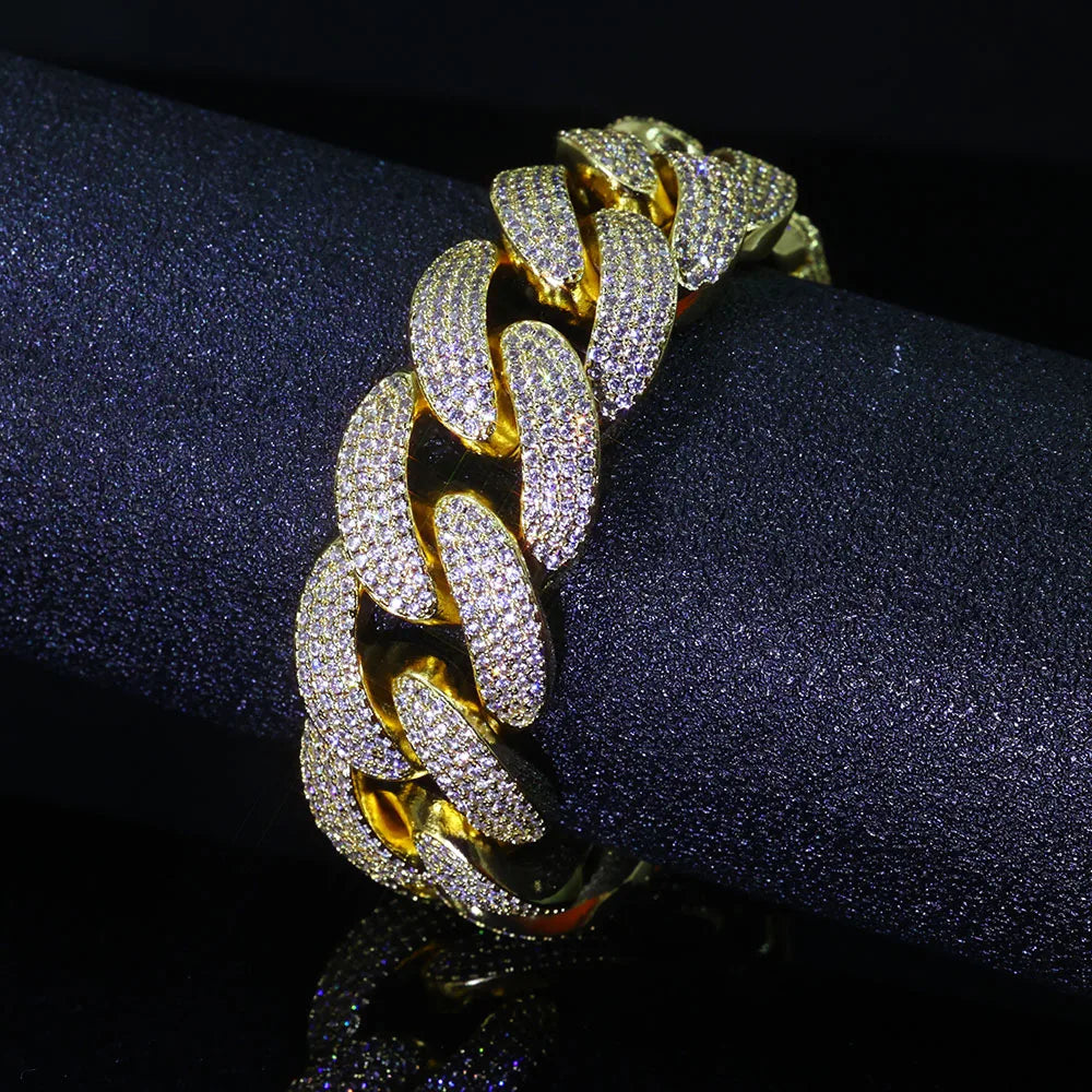 Bling Zircon Cuban Link Chain for Men Iced out.
