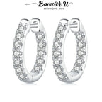 Bamoer U Moissanite Hoop Earrings 925 Sterling Silver
