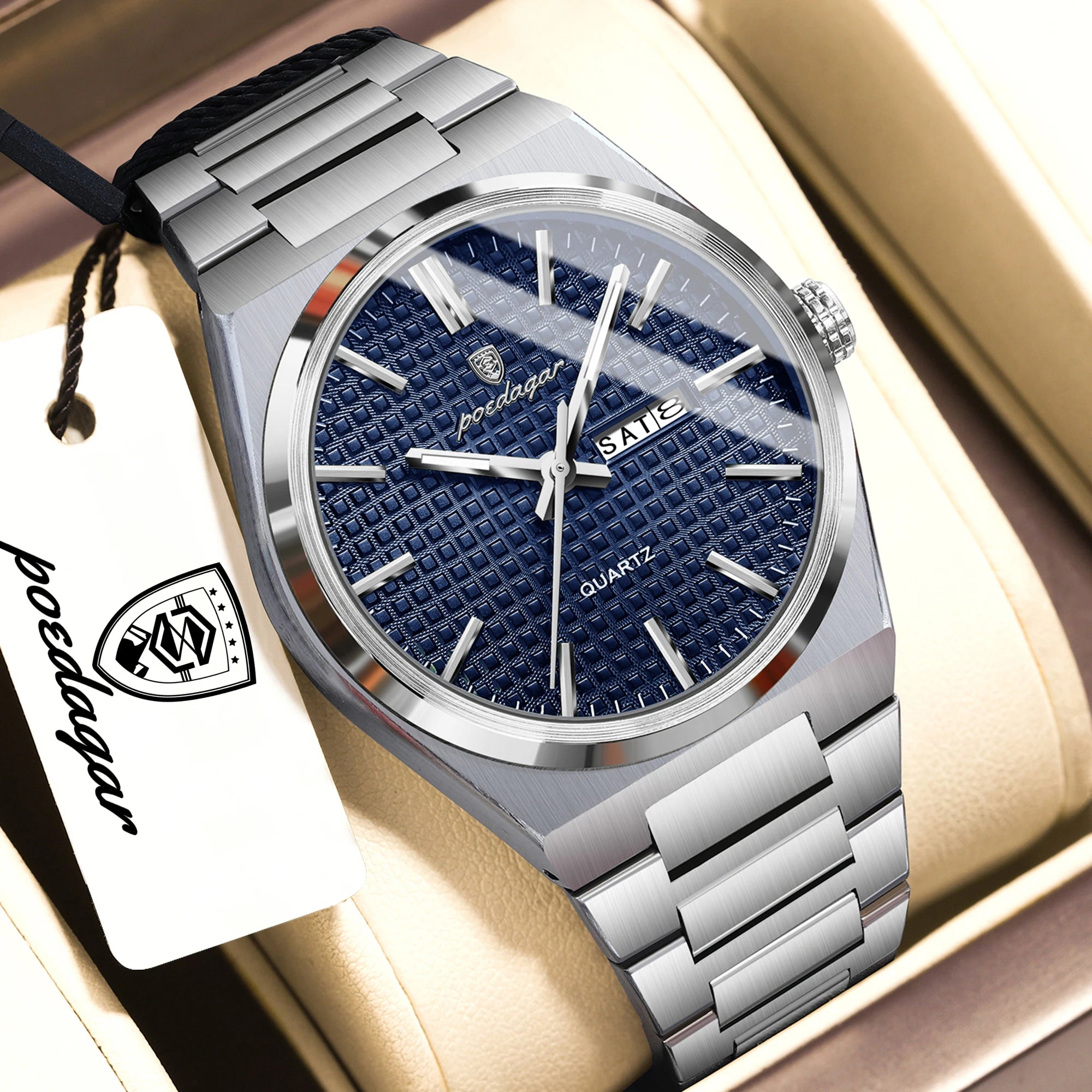 Poedagar Top Original Quartz Men Clock Waterproof