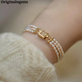 Personalisiertes Armband mit Naturperlen, handgefertigt, 14K