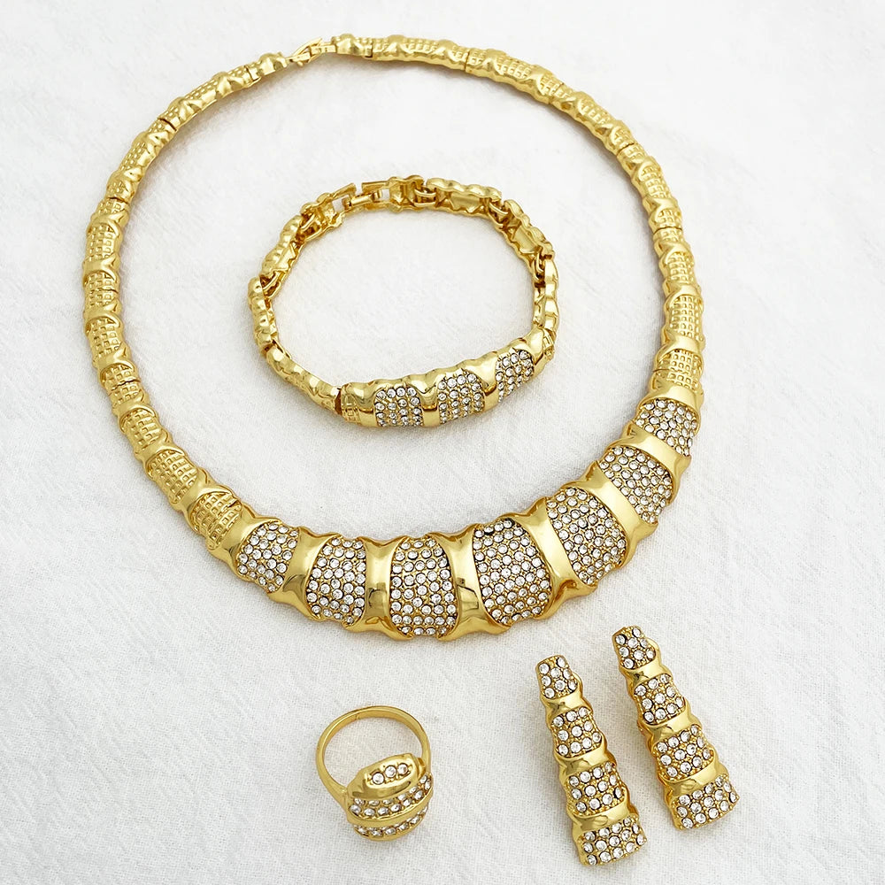 Dubai Jewelry Set For Women 18K Gold Plated Luxury.