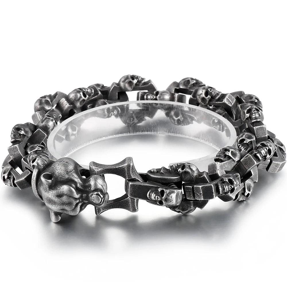 Punk Leopard Head Man Bracelet for Men Stainless Steel