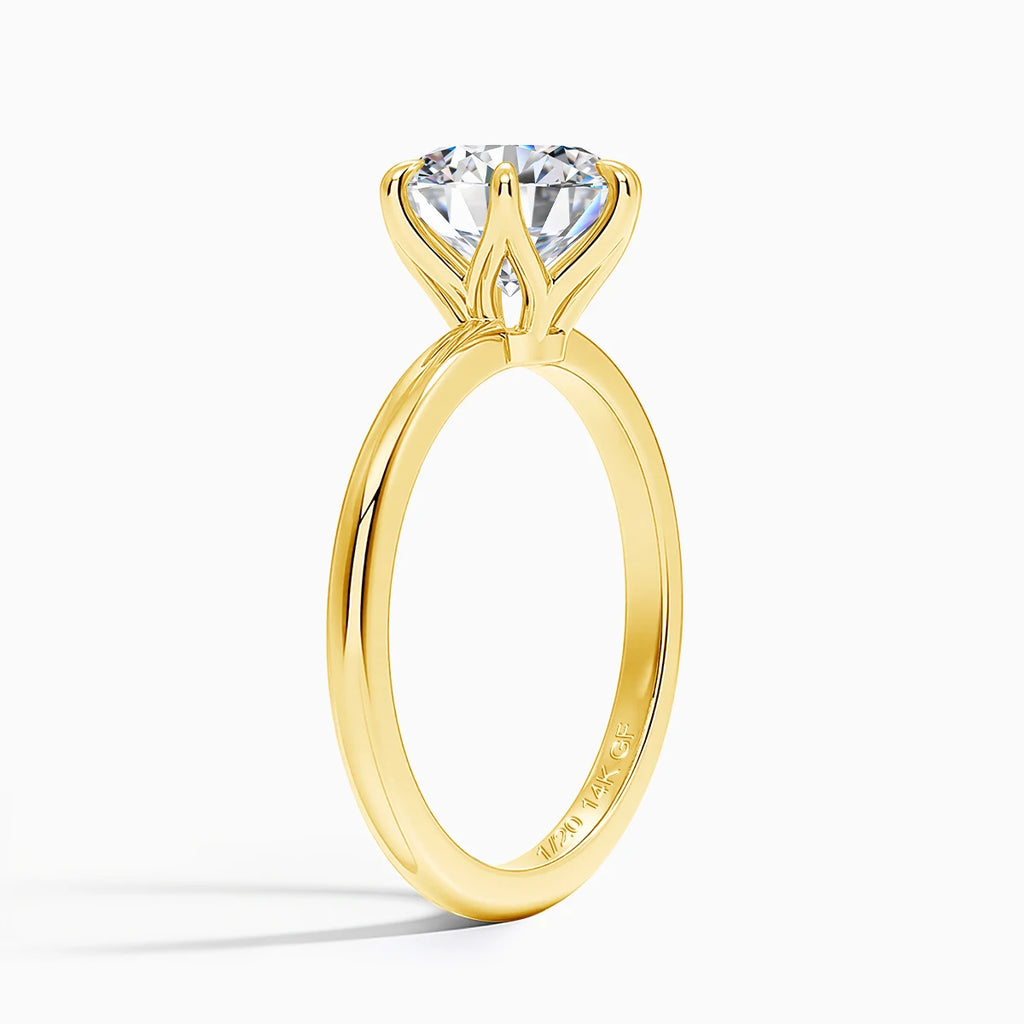 Sdoou Real Gold 14K 6 Prongs Round 1-3ct Moissanit