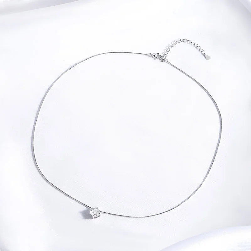 Smyoue 0.5-2CT D Color Certified Moissanite Necklace