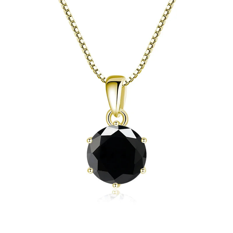 JoyceJelly 1 CT Real Moissanite Pendant Necklace For - gold black / 45cm / 1 ct
