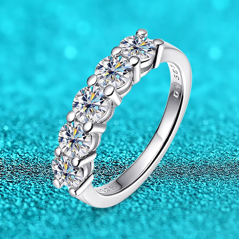 White Gold D Color 4mm Moissanite Ring for Women 1.5CT - US Size / 8, US Size / 6, US Size / 9, US Size / 5, US Size / 7