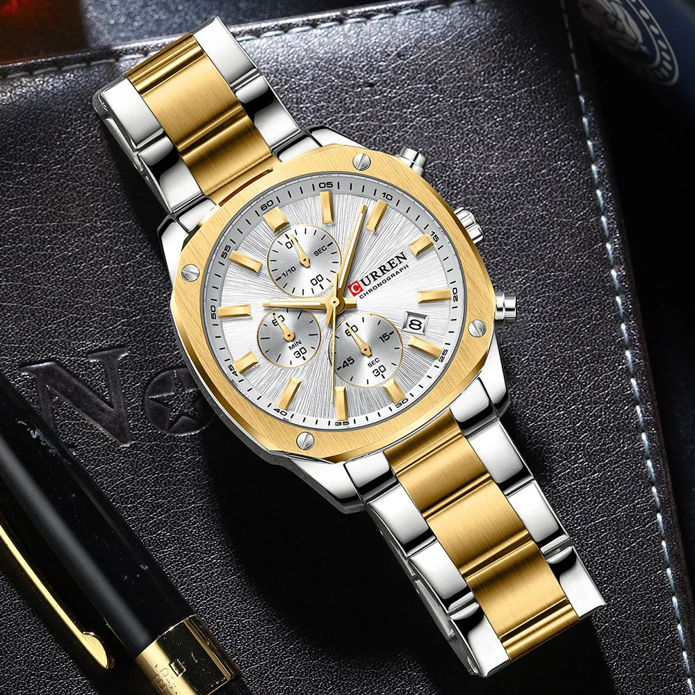 CURREN Men's 42mm Sport Chronograph Steel Watch
