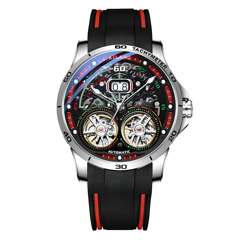 Ailang Men's Double Tourbillon Skeleton Automatic