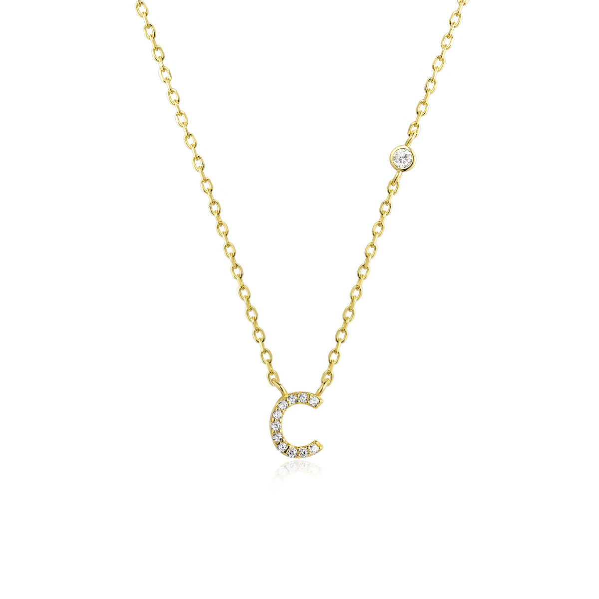 ANDYWEN 925 Sterling Silver Gold Small 26 Letters A- Z - Gold C