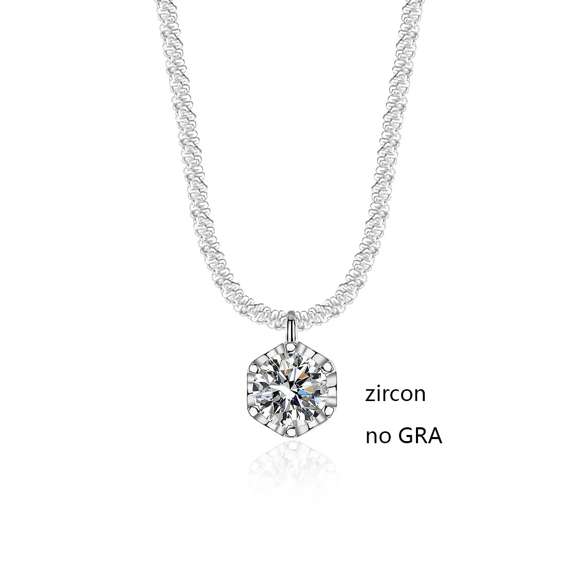 Luxury 1CT GRA Sparkling Moissanite Diamond White - zircon no GRA / 40 plus 5cm / 1ct silver|China Mainland