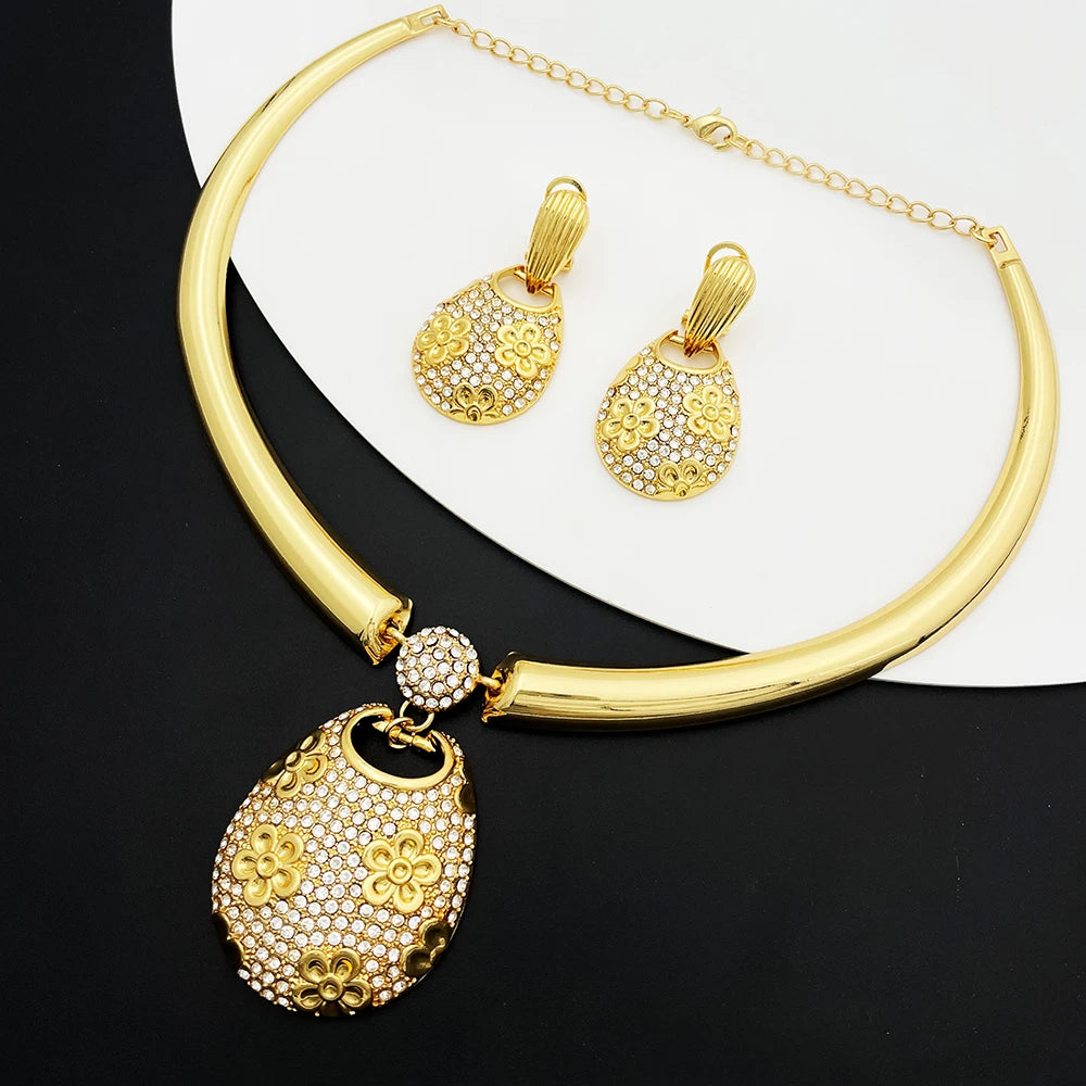 New Necklace And Earrings Set Unique Dubai Fashion