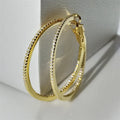 SOMILIA 2025 NEW Hoop Earrings 925 Sterling Silver - 40MM / 18k gold white