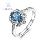 Classic design Natural london blue topaz oval