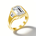 3 Karat Smaragdgeschliffene Moissanit-Ringe für Herren und Damen D