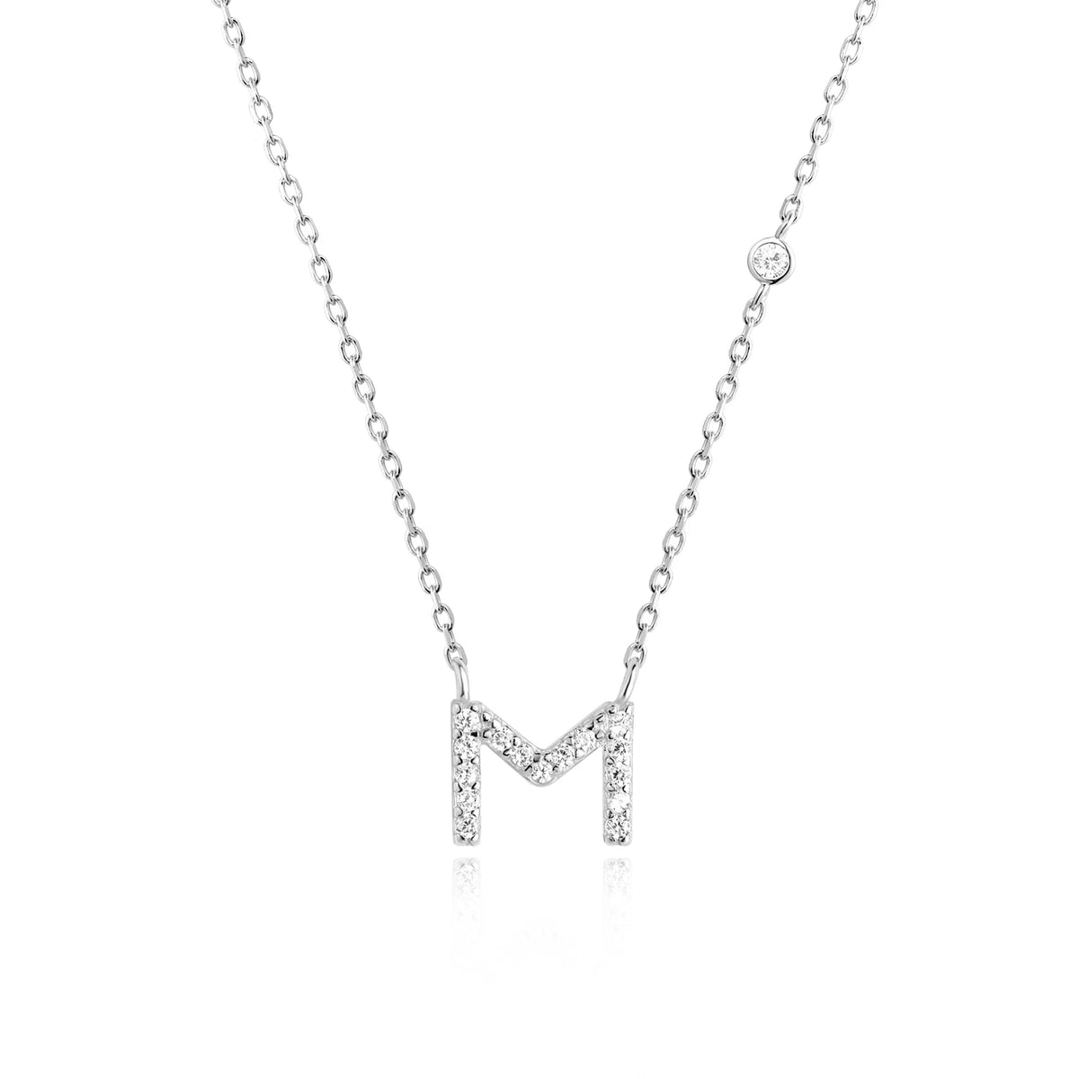 ANDYWEN 925 Sterling Silver Gold Small 26 Letters A- Z - Silver M