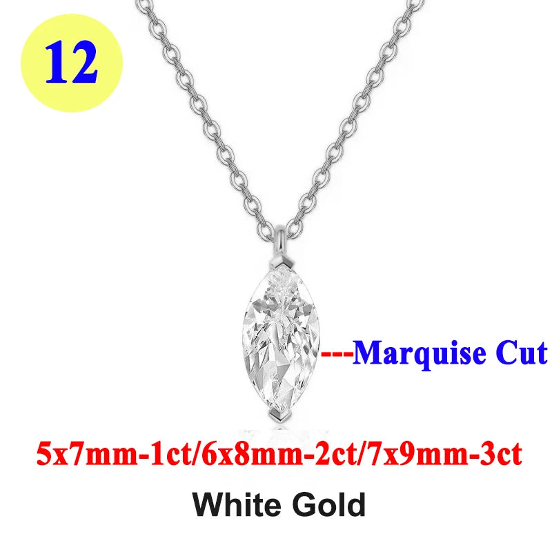 PureMax 1ct 2ct 3ct D Color VVS1 Moissanite Diamond - XL07-marquise-white / 2ct / 45cm-add box, XL07-marquise-white / 2ct / 45cm-add bag, XL07-marquise-white / 3ct / 45cm-add box, XL07-marquise-white / 3ct / 45cm-add bag, XL07-marquise-white / 1ct / 45cm-add box, XL07-marquise-white / 1ct / 45cm-add bag