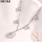 Oevas Water Drop 2-3CT 100% Real Moissanite Neckla