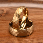 Bague Tendance en Carbure de Tungstène Plaqué Or 8MM/6MM