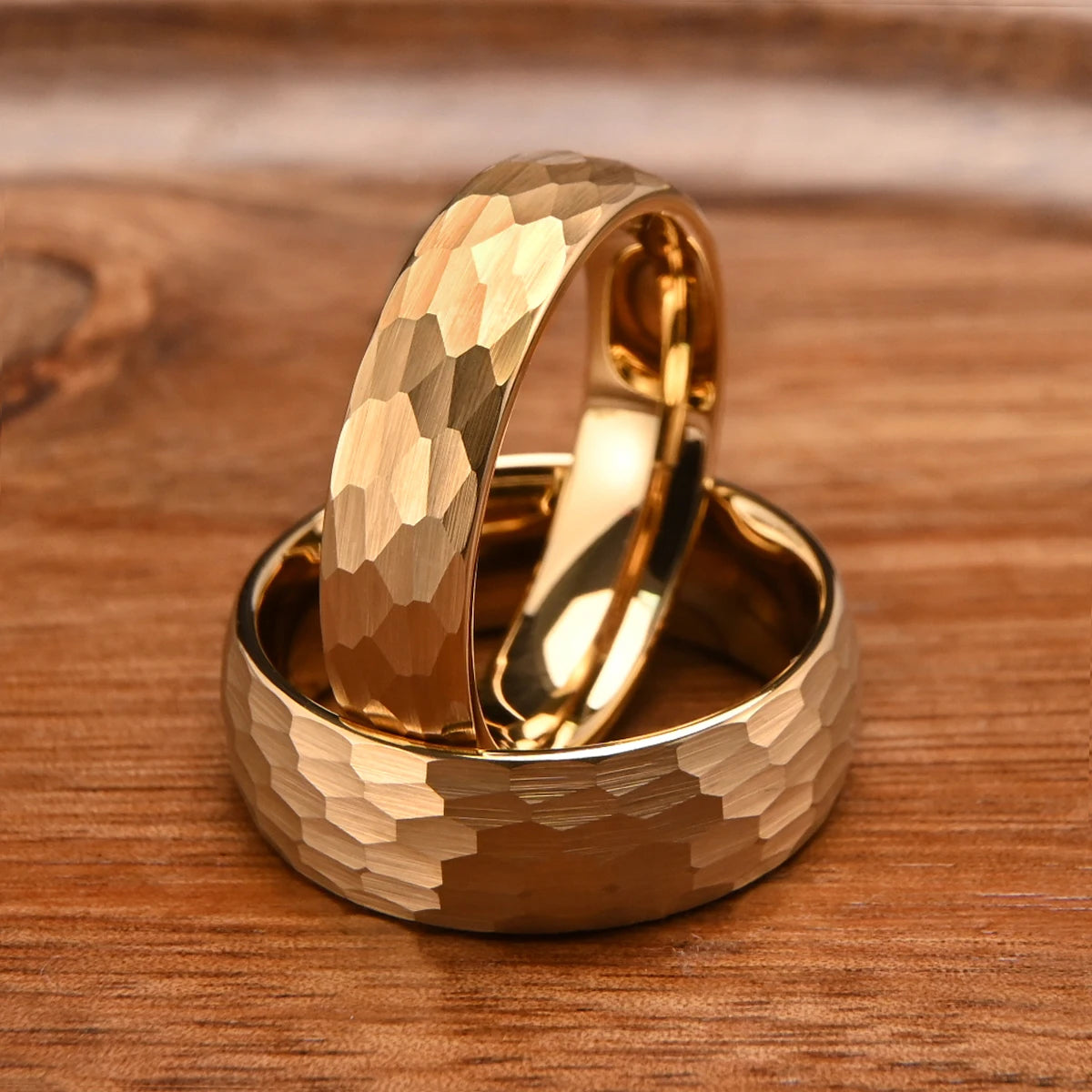 8MM/6MM Gold Color Tungsten Carbide Ring Fashion