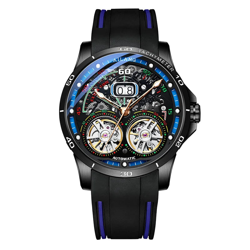 Ailang Men's Double Tourbillon Skeleton Automatic