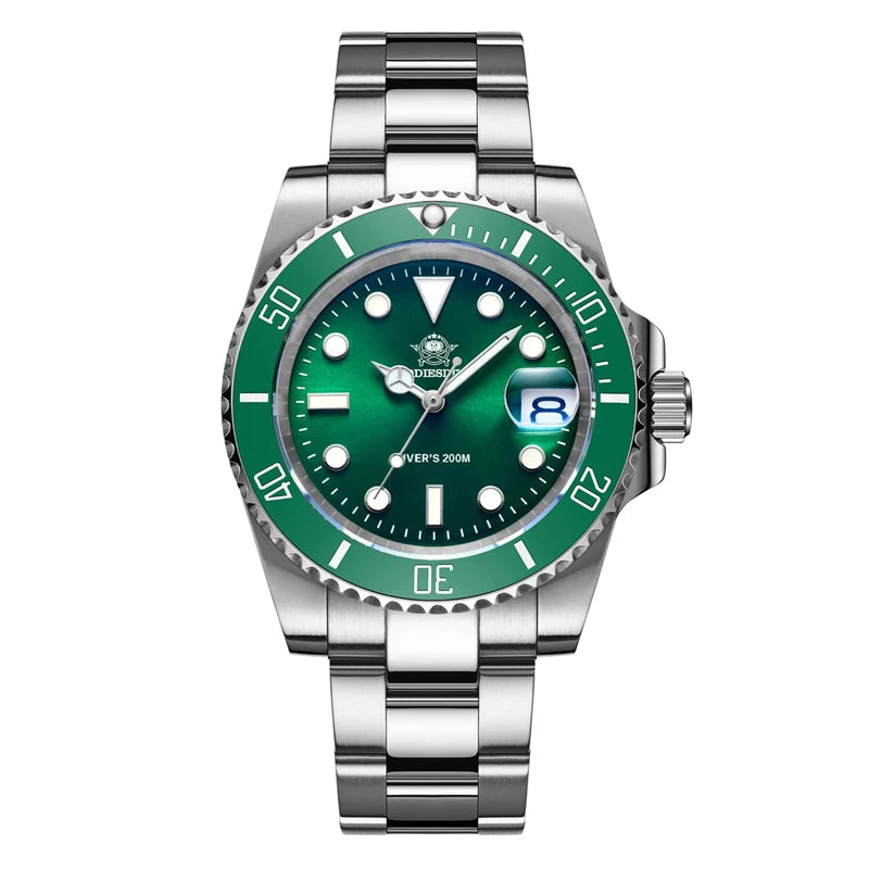 ADDIESDIVE Stainless Steel Watch Men's European and - green steel