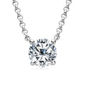 Lnngy 1CT 2CT 3CT Certified Moissanite Pendant - silver color / 8mm-2.0ct / 40-45cm, silver color / 9mm-3.0ct / 40-45cm, silver color / 6.5mm-1.0ct / 40-45cm