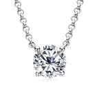 Lnngy 1CT 2CT 3CT Certified Moissanite Pendant - silver color / 8mm-2.0ct / 40-45cm, silver color / 9mm-3.0ct / 40-45cm, silver color / 6.5mm-1.0ct / 40-45cm