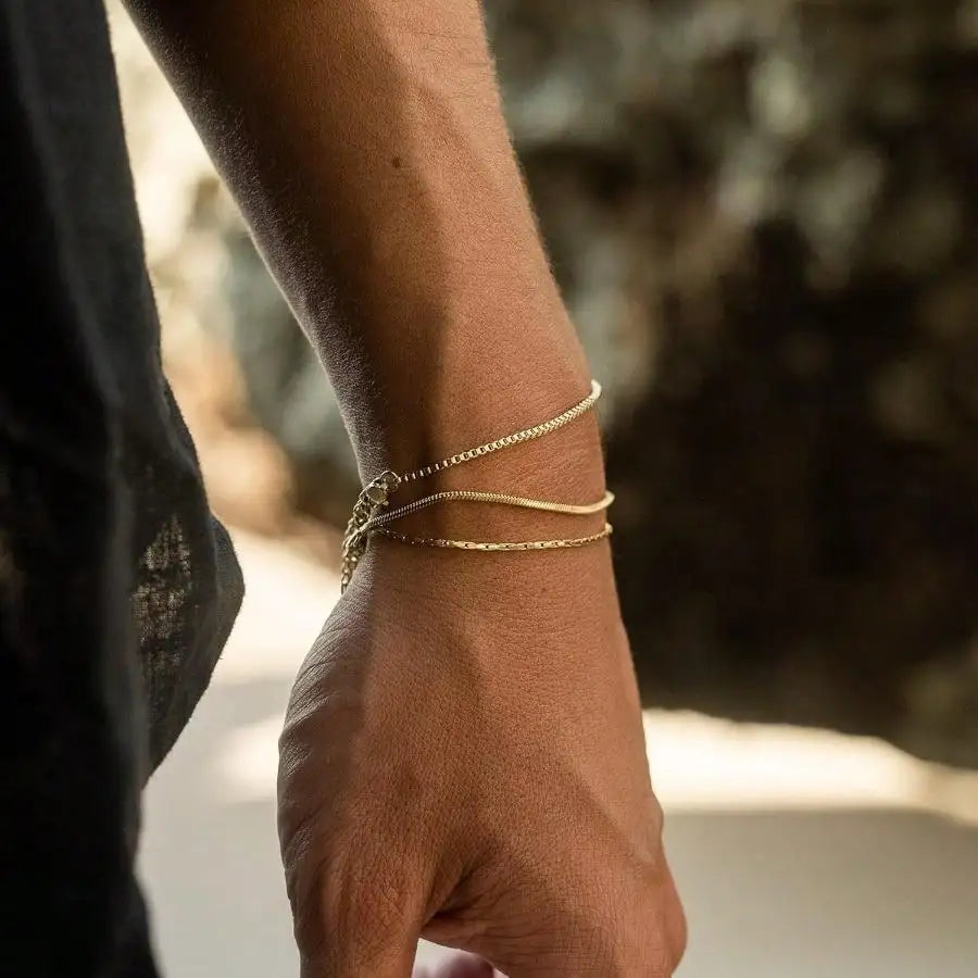 Dainty Gold/Silver Chain Bracelet Stack 14K Gold