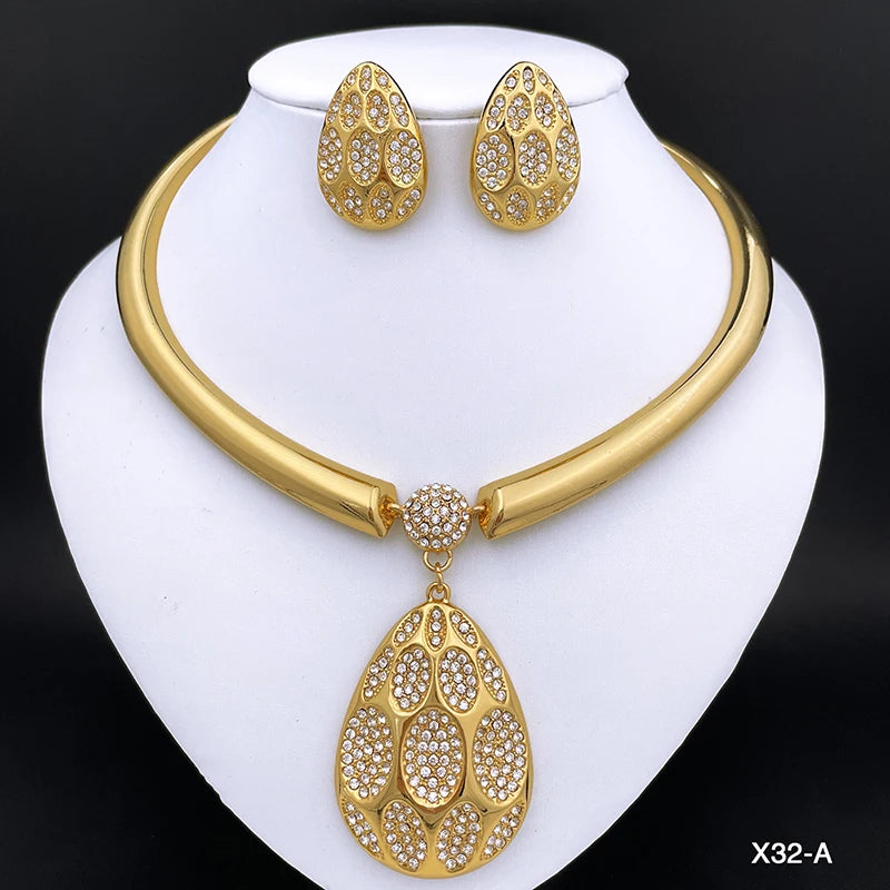 New Necklace And Earrings Set Unique Dubai Fashion