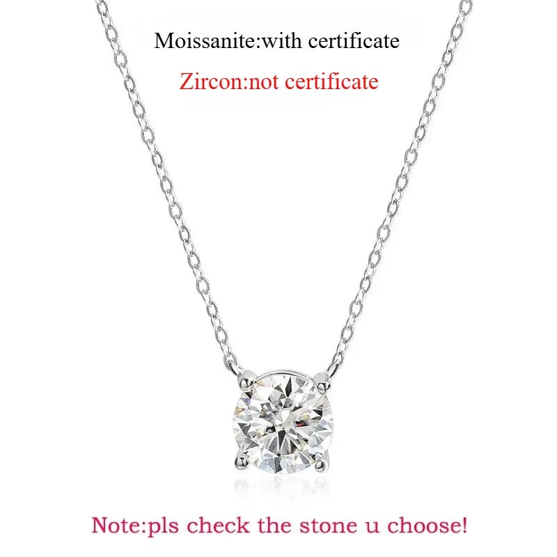 Smyoue 1-5CT Rose Gold Color Moissanite Necklace for - silver color / Zircon Not Cert / 3ct 9mm, silver color / Zircon Not Cert / 2ct 8mm, silver color / Zircon Not Cert / 1ct 6.5mm, silver color / Moissanite Cert / 1.5ct 7.5mm, silver color / Moissanite Cert / 5ct 11mm, silver color / Moissanite Cert / 3ct 9mm, silver color / Moissanite Cert / 2ct 8mm, silver color / Moissanite Cert / 1ct 6.5mm, silver color / Zircon Not Cert / 1.5ct 7.5mm, silver color / Zircon Not Cert / 5ct 11mm